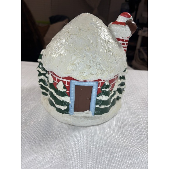 🎅Vintage Ceramic Santa Christmas House Snowman- canister 1984 - Picture 5 of 12